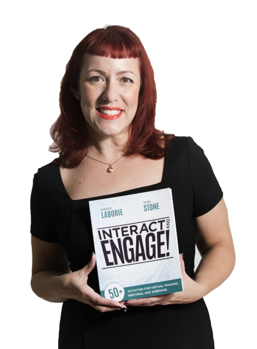 Kassy LaBorie with her book Interact and Engage!